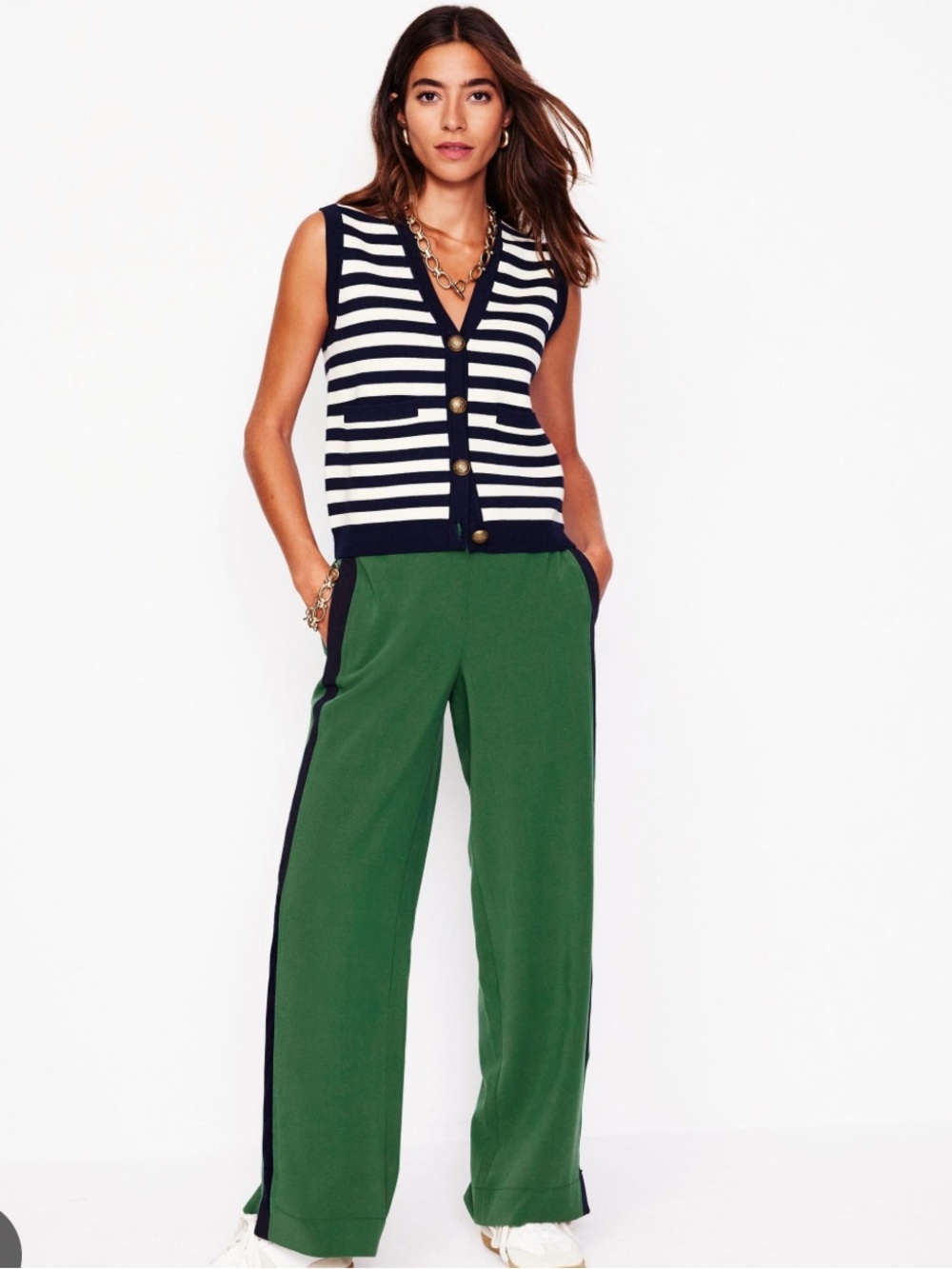 Boden Pull On Side Stripe Pant